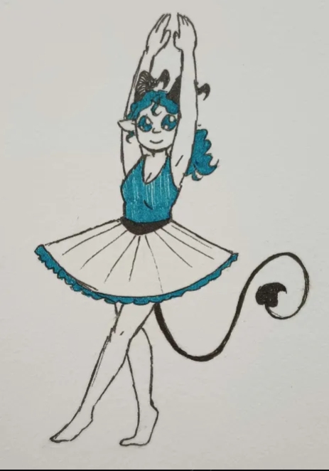 image of a blue tiefling character